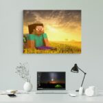 تابلو عکس اتاق گیمینگ با تم ماین کرفت (افقی) Mine craft-011 - Image 2