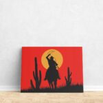 تابلو عکس اتاق گیمینگ با تم رد دد (افقی) Red Dead-032 - Image 4