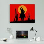 تابلو عکس اتاق گیمینگ با تم رد دد (افقی) Red Dead-032 - Image 2