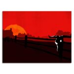 تابلو عکس اتاق گیمینگ با تم رد دد (افقی) Red Dead-048
