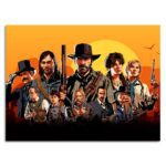 تابلو عکس اتاق گیمینگ با تم رد دد (افقی) Red Dead-059