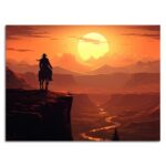 تابلو عکس اتاق گیمینگ با تم رد دد (افقی) Red Dead-066