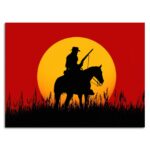 تابلو عکس اتاق گیمینگ با تم رد دد (افقی) Red Dead-078