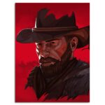 تابلو عکس اتاق گیمینگ با تم رد دد (عمودی) Red Dead-093