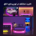 پک کامل ریسه 16 میلیون رنگ RGB اتاق گیمینگ مدل SN-4 - فول کالر با کنترل، رقص با موزیک و اپلیکیشن - Image 6