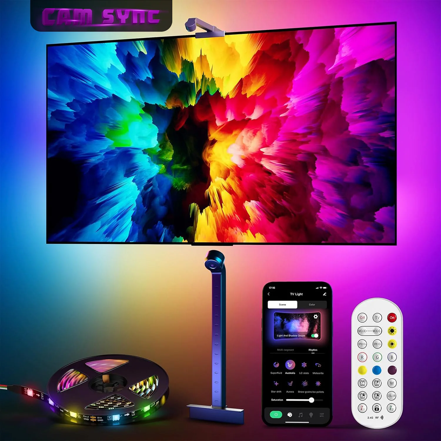 tv-sync-strip-with-camera__4 ریسه هوشمند تلویزیون سینک با تصویر