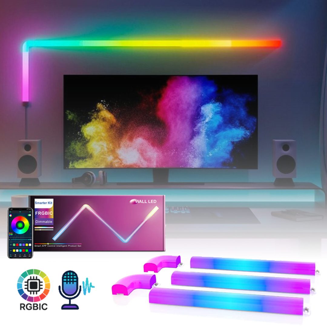 first pic for wall light بیم لایت دیواری RGBIC موزیکال همراه اپلیکیشن موبایل و کنترل هوشمند - Image 1