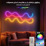 ریسه نئون فلکسی هوشمند 5 متری آی سی دار (RGBIC) موزیکال با ریموت و اپ موبایل - Image 6