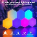 پنل دیواری هوشمند شش ضلعی 10 تکه RGB فوتونیکس مدل PX-HXA-03 همراه ریموت و اپلیکیشن موبایل - Image 10