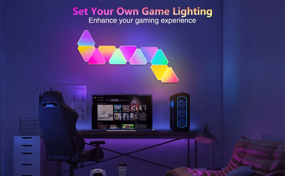 پنل دیواری هوشمند مثلثی 10 تکه RGB فوتونیکس مدل PX-TRI-03 همراه ریموت و اپلیکیشن موبایل