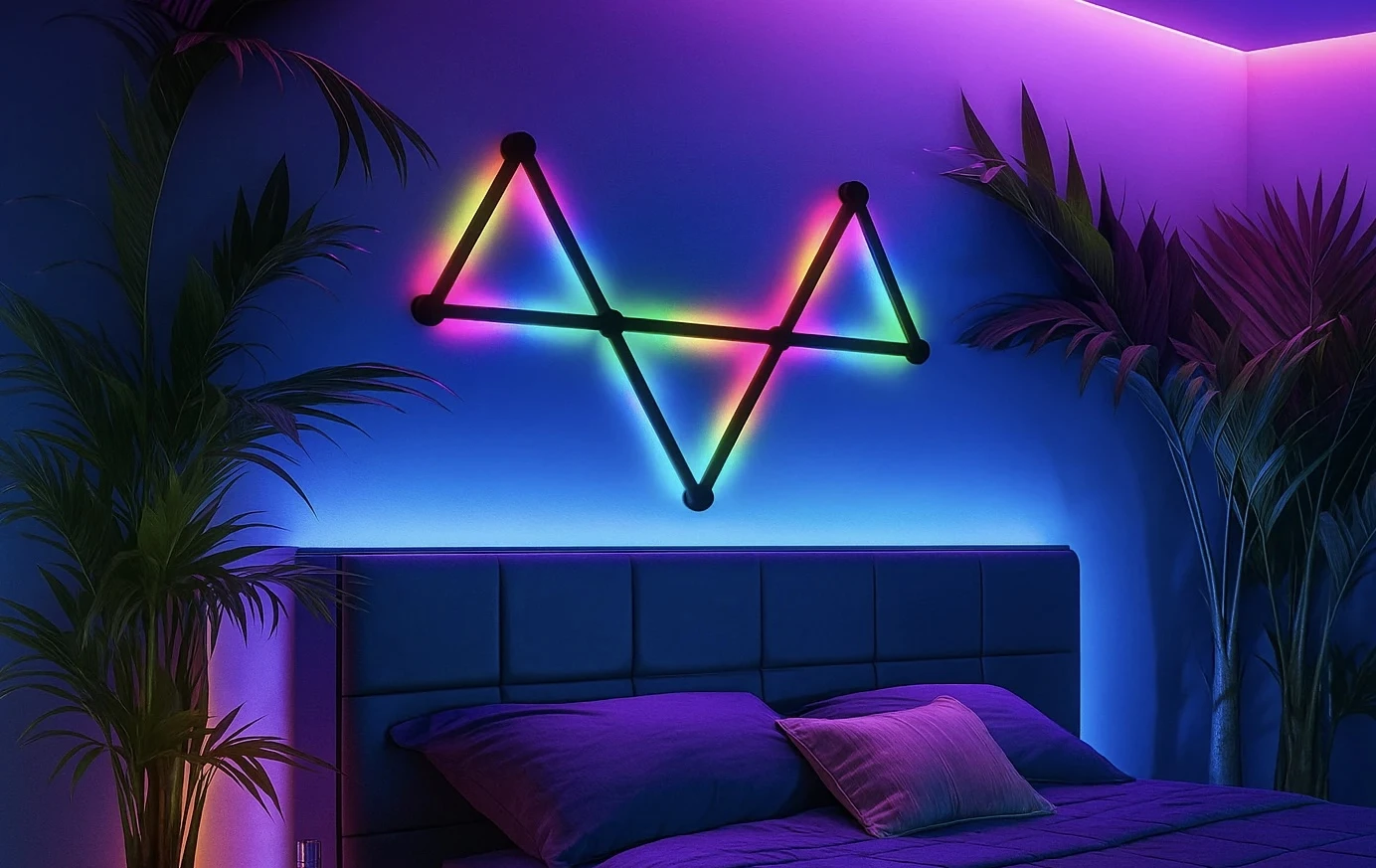 وال لایت هوشمند 6 تکه RGB فوتونیکس مدل 01-PX-DIY با تکنولوژی Tuya و ریموت کنترل