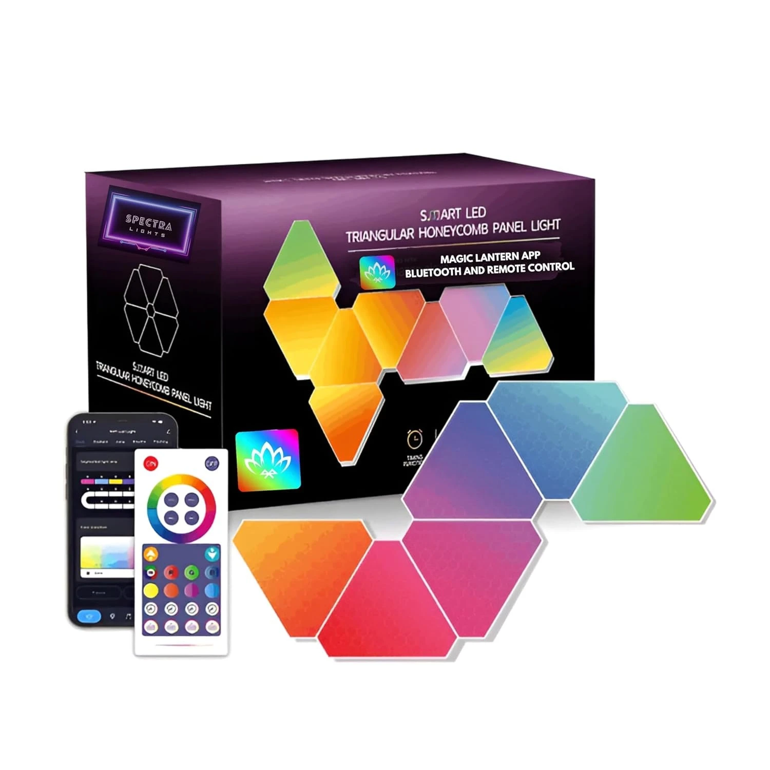 image09-pannel-triangle--nanoleaf--ambientlight-6pic-decor-indoor-wall-light--rgb-geeroom پنل دیواری هوشمند مثلثی 6 تکه RGB فوتونیکس مدل PX-TRI-02 همراه ریموت و اپلیکیشن موبایل - Image 1