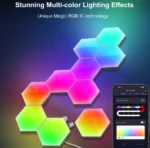 پنل دیواری هوشمند شش ضلعی 6 تکه RGB فوتونیکس مدل PX-HXA-02 همراه ریموت و اپلیکیشن موبایل - Image 2