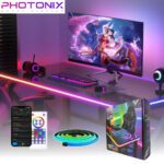 کیت نورپردازی میز گیمینگ-نئون فلکسی RGB مخصوص دور میز فوتونیکس مدل PX-DKX-01 با اپلیکیشن موبایل و ریموت کنترل