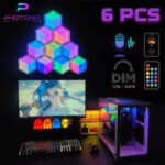 پنل دیواری 6 تکه هوشمند شش ضلعی RGB فوتونیکس مدل PX-HXA-04 با اپلیکیشن موبایل و ریموت کنترل و اتصال وای فای