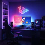 پنل دیواری 6 تکه هوشمند مثلثی RGB فوتونیکس - سوپر اسلیم - مدل PX-PSTL-01 با قابلیت سینک با تصویر مانیتور - Image 2