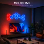 پنل دیواری 6 تکه هوشمند شش ضلعی RGB فوتونیکس مدل PX-TSHL-55 با قابلیت سینک با تصویر تلویزیون - Image 4