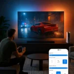 کیت نورپردازی تلویزیون - سینک باکس فوتونیکس مدل PX-Hsync-55 با تکنولوژی Tuya برای سایز 40 تا 85 اینچ با قابلیت اتصال HDMI و سینک با تصویر تلویزیون - Image 6