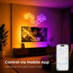 پنل دیواری 6 تکه هوشمند شش ضلعی RGB فوتونیکس مدل PX-TSHL-55 با قابلیت سینک با تصویر تلویزیون - Image 7