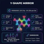 پنل دیواری 10 تکه هوشمند گیمینگ RGB فوتونیکس مدل PX-TUN-03 با اپلیکیشن موبایل و ریموت کنترل - Image 2